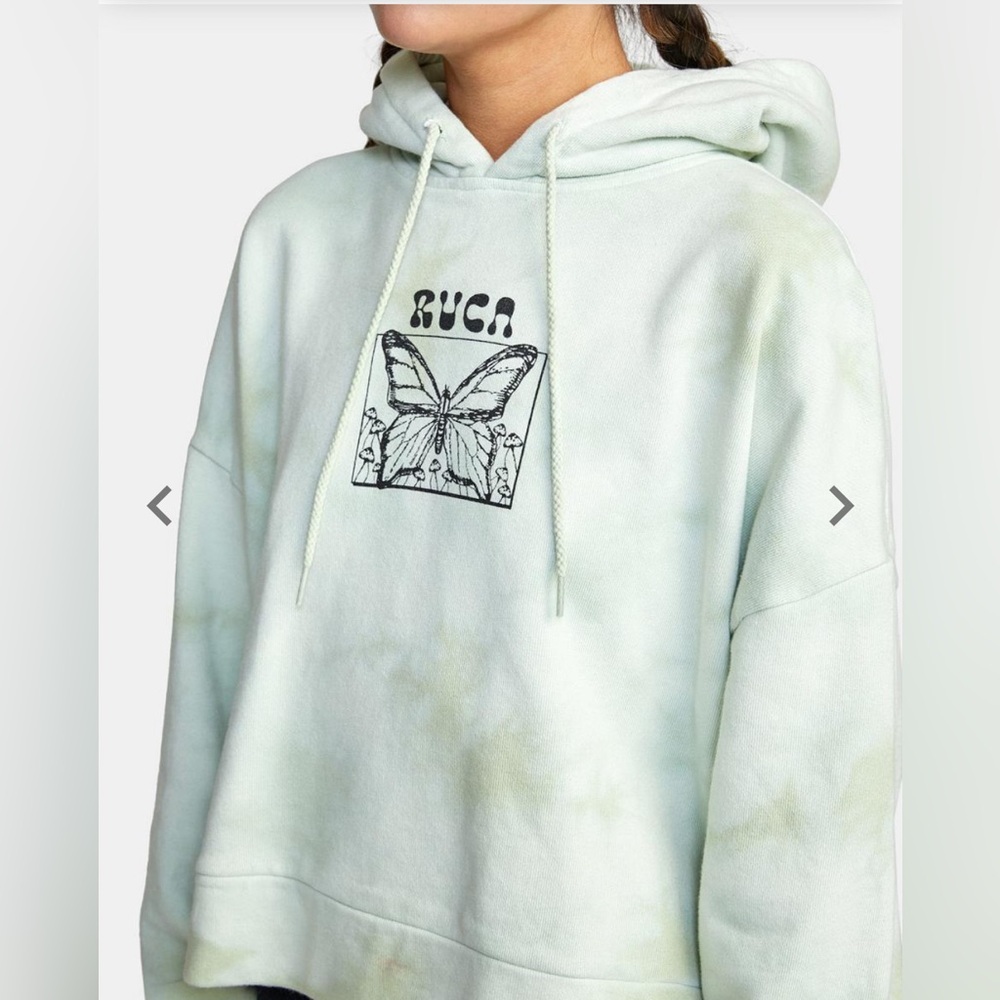 Light Green Rvca In The Air Venice Tie-Dye Women's Hoodie | USNEJ21850 Large
